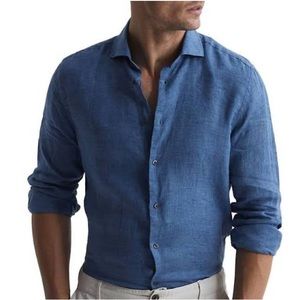 Robert Talbott Carmel blue linen shirt XL